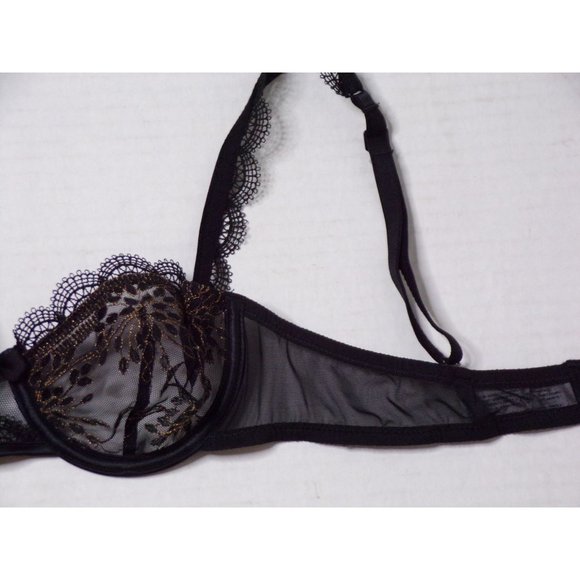 🆕SIMONE PERELE Singuliere Demi Sheer Underwire Non-Padded Bra Black 32B #1A2330 - Picture 4 of 5